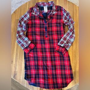 Gap Kids x Pendleton Girls Plaid Flannel Nightgown Red Pink Navy Blue Size 10